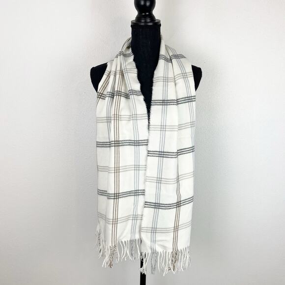 Women Men 100% CASHMERE Scarf Plaid Wool Scotland High Quality Winter 11x63” - Picture 3 of 5